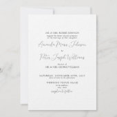 Formale moderne kalligraphische Schwarz-Weiß-Hochz Einladung (Vorderseite)