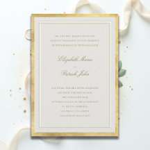 Formale Moderne Klassische Erhabene Goldene Ecru-H