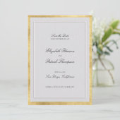 Formale moderne klassische falsche Gold-Elfenbein- Save The Date (Stehend Vorderseite)
