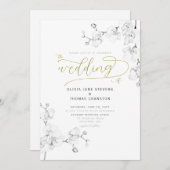 Formale moderne klassische Orchideen in einer Hoch Einladung (Vorne/Hinten)