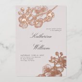 Formale moderne klassische Orchideen in einer Hoch Folieneinladung (Vorderseite)