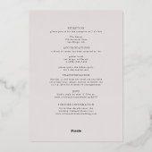 Formale moderne klassische Orchideen in einer Hoch Folieneinladung (Rückseite)