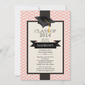 Formale moderne Zickzack Abschluss-Party Einladung (Vorderseite)