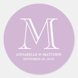 Formale Monogramm-Gastgeschenk Hochzeit Runder Aufkleber