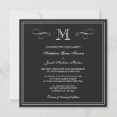 Formale Monogramm-Hochzeit Einladung (Vorderseite)