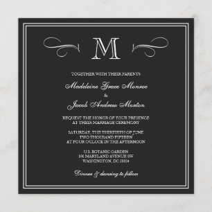 Formale Monogramm-Hochzeit Einladung