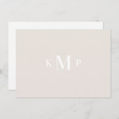 Formale Monogramm-Privatsphäre Einladung (Vorne/Hinten)