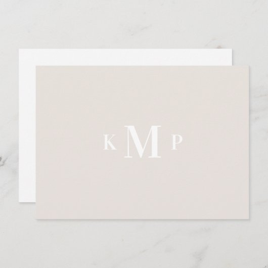 Formale Monogramm-Privatsphäre Einladung (Vorne/Hinten)