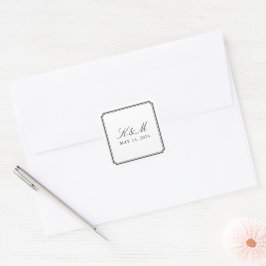 Formale Monogramm Quadratischer Aufkleber