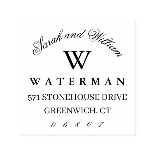 Formale Monogramm | RÜCKSENDEADRESSE Permastempel (Design)