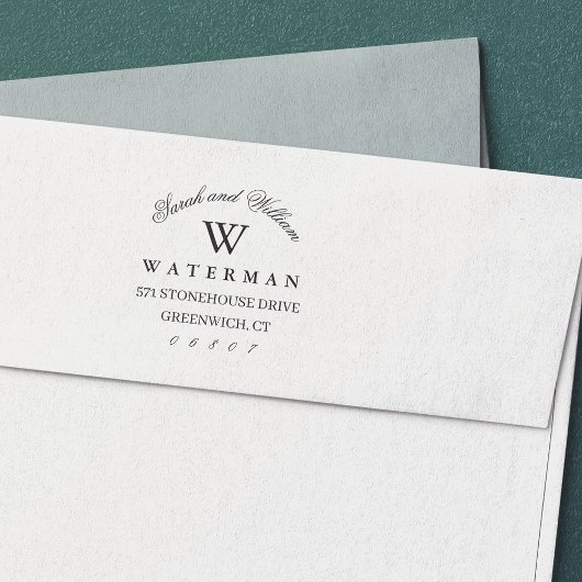 Formale Monogramm | RÜCKSENDEADRESSE Permastempel