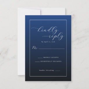 Formale Navy-Blue-RSVP-Karte RSVP Karte