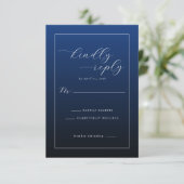 Formale Navy-Blue-RSVP-Karte RSVP Karte (Stehend Vorderseite)