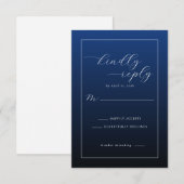 Formale Navy-Blue-RSVP-Karte RSVP Karte (Vorne/Hinten)