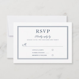 Formale Navy-Blue-Schrift Hochzeit-RSVP-Karte RSVP Karte