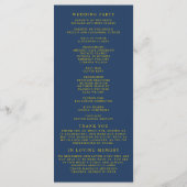 Formale Navy- und Gold-Hochzeit Programm (Rückseite)