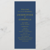 Formale Navy- und Gold-Hochzeit Programm (Vorderseite)