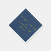 Formale Navy- und Gold-Hochzeit Serviette (Ecke)