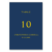 Formale Navy- und Gold-Hochzeit Tischnummer (Rückseite)