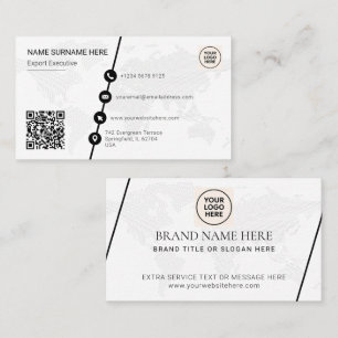 Formale QR-Code-Weltkarte Visitenkarte