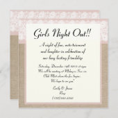 Formale rosa Spitze-Leinwand-Mädchen-Nachtheraus Einladung (Vorne/Hinten)