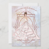 Formale Rosa und Gold Updo Einladung (Vorderseite)