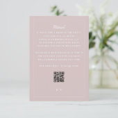 Formale rosafarbene QR-Code-Hochzeitsdetails Begleitkarte (Stehend Vorderseite)
