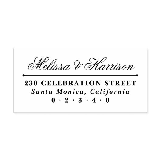 Formale Rücksendeadresse für elegante Script-Hochz Gummistempel (Prägung)