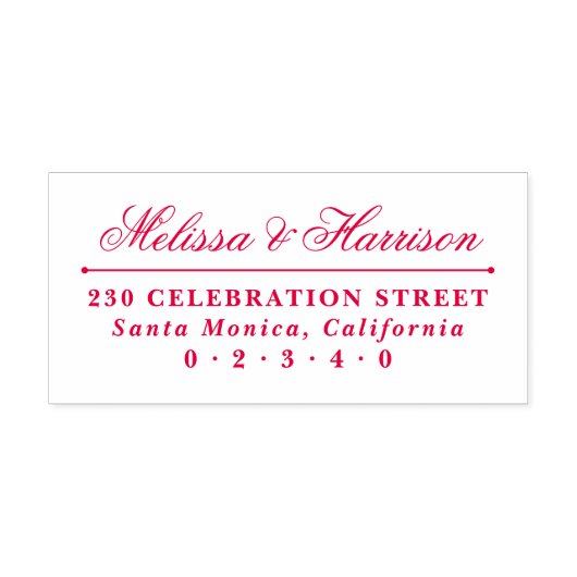 Formale Rücksendeadresse für elegante Script-Hochz Permastempel (Design)