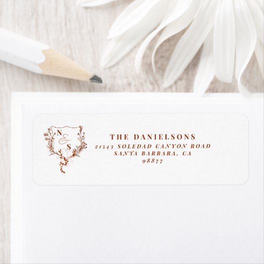 Formale rustikale Blumenwappen-Monogramm-Hochzeit (Insitu)