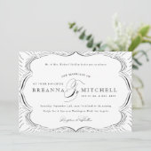 Formale Schnörkel Elegante Einladung zur Hochzeit (Stehend Vorderseite)