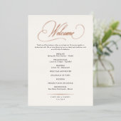 Formale Schrift Kalligrafie Hochzeitsprogramm Folieneinladung (Stehend vorne)