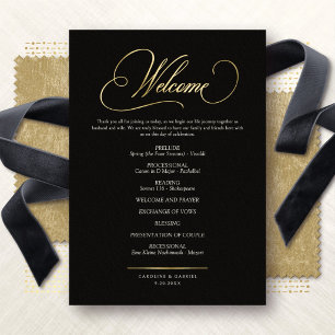 Formale Schrift Kalligrafie Hochzeitsprogramm Folieneinladung