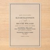 Formale Schwarz-Weiß-Klassik-Skriptereihe Acryleinladungen (Vorderseite)