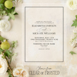 Formale Schwarz-Weiß-Klassik-Skriptereihe Acryleinladungen