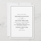 Formale Schwarz-Weiß-Klassik-Skriptereihe Einladung (Vorderseite)