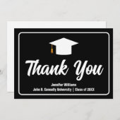 Formale Schwarz-weiße Typografie nach Maß Dankeskarte (Vorne/Hinten)