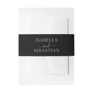 Formale schwarze Hochzeit Einladungsbanderole