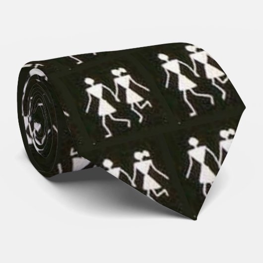 Formale schwarze Krawatte mit Tänzern (Gerollt)