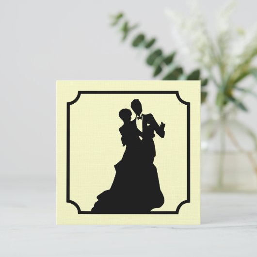 Formale schwarze Krawatten-Quadrat-Party Einladung (Stehend Vorderseite)