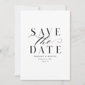 Formale Schwarzweiß-Weiß-Save the Date kein Foto Q Save The Date (Vorderseite)