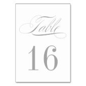 Formale Silber- und Weiße Tischnummer (Rückseite)