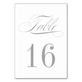 Formale Silber- und Weiße Tischnummer
