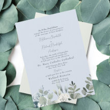 Formale staubblaue Blumenbrauteltern-Hochzeit