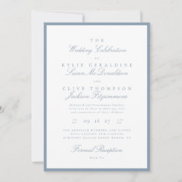 Formale staubblaue Hochzeitseinladung Einladung