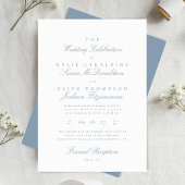 Formale traditionelle Elegant Classic Dusty Blue Einladung
