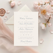 Formale traditionelle Elegant Classic Dusty Blue Einladung