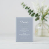 Formale traditionelle Elegant Dusty Blue Wedding Begleitkarte (Stehend Vorderseite)