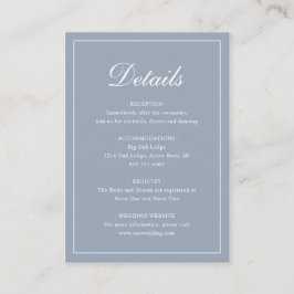 Formale traditionelle Elegant Dusty Blue Wedding Begleitkarte