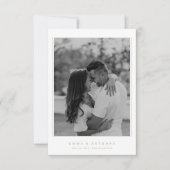 Formale Vintage-Hochzeit in Salbeigrün mit Monogra Save The Date (Vorderseite)
